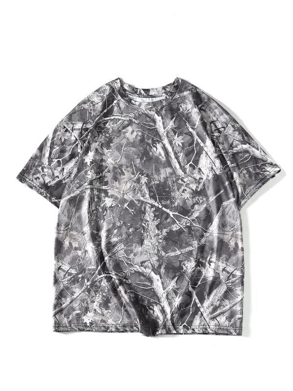 Women'WB shield Camouflage Print Round Neck Tee, Casual Short Sleeve T-shirt for Summer, Ladies TNF for Daily Wear, Top...