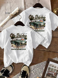 Women'WB shield Car & Letter Print Round Neck Tee, Casual Short Sleeve T-shirt for Summer, Ladies TNF for Daily Wear...