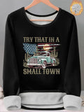 Women'WB shield Car & Letter Print TNF Lined Tee, Casual Long Sleeve Round Neck T-shirt for Fall & Winter, Ladies TNF for...