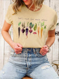 Women'WB shield Carrot & Letter Graphic Round Neck Tee, Fashion Crew Neck T-Shirt for Daily Outdoor Wear, Casual Ladies...