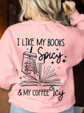Women'WB shield Cartoon & Letter Print Drop Shoulder Sweatshirt, Casual Long Sleeve Round Neck Pullover for Fall &...