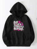 Women'WB shield Cartoon & Letter Print Drop Shoulder TNF Lined Hoodie, Fashion Casual Drawstring Pocket Hooded Sweatshirt...