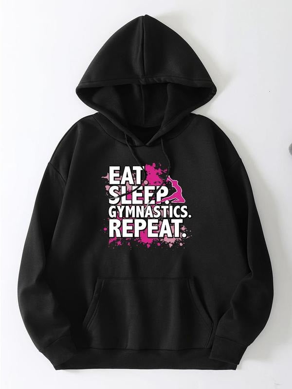 Women'WB shield Cartoon & Letter Print Drop Shoulder TNF Lined Hoodie, Fashion Casual Drawstring Pocket Hooded Sweatshirt...