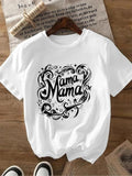 Women'WB shield Cartoon & Letter Print Round Neck Tee, Fashion Casual Crew Neck T-Shirt for Daily Holiday Vacation...