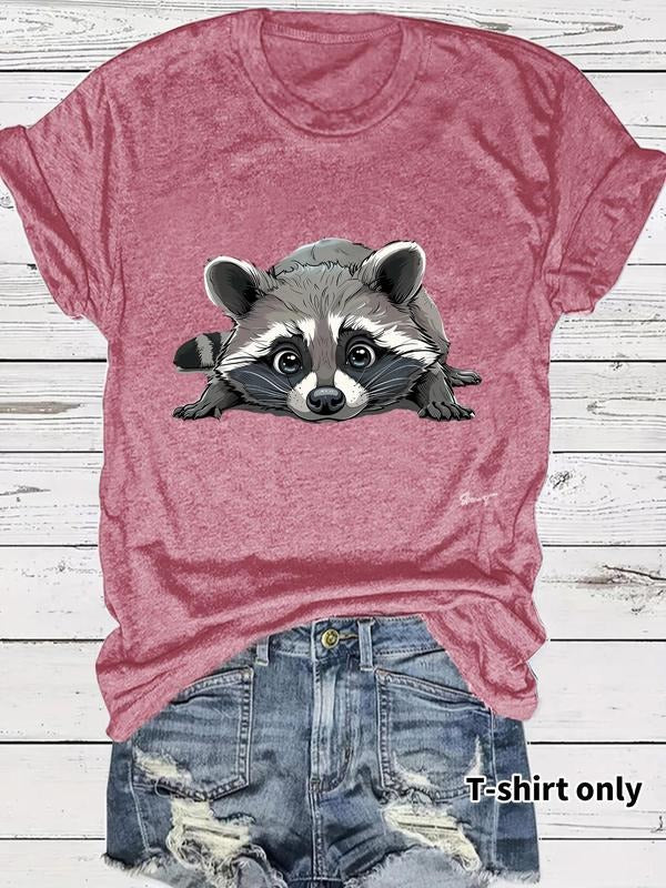 Women'WB shield Cartoon Animal Print Round Neck Tee, Fashion Casual Crew Neck T-Shirt for Daily Holiday Vacation Outdoor...