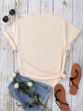 Women'WB shield Cartoon Boots Print Round Neck Tee, Fashion Casual Short Sleeve T-shirt for Daily Wear, Ladies Summer...