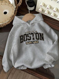 Women'WB shield Cartoon Butterfly & Letter Print Hoodie, Fashion Casual Hooded Sweatshirt for Daily Holiday Outdoor Wear,...