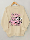 Women'WB shield Cartoon Car Graphic Print Crew Neck Sweatshirt, Casual Drop Shoulder Long Sleeve Pullover, Women'WB...
