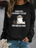 Women'WB shield Cartoon Cat & Letter Print Drop Shoulder Pullover, Fashion Casual Crew Neck Sweatshirt for Daily Holiday...