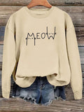 Women'WB shield Cartoon Cat & Letter Print Drop Shoulder Sweatshirt, Casual Long Sleeve Round Neck Pullover, Ladies TNF...