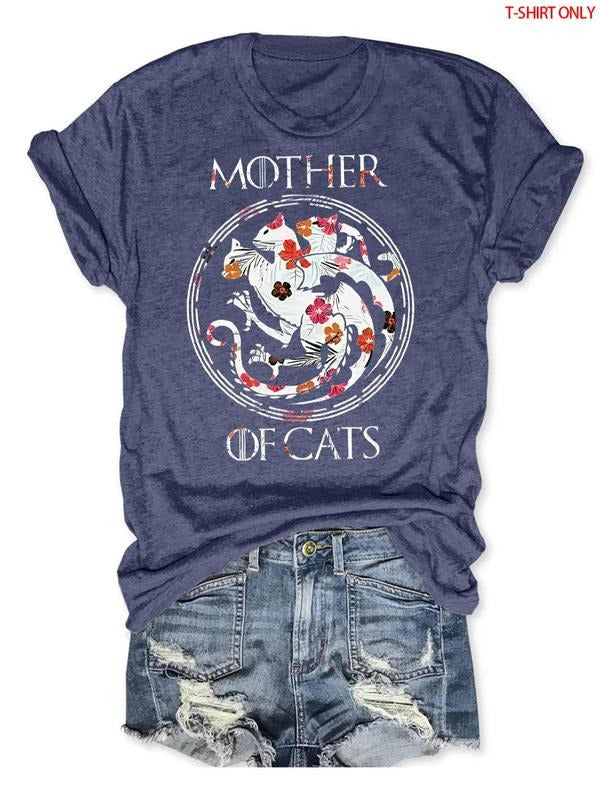 Women'WB shield Cartoon Cat & Letter Print Round Neck Tee, Elegant Casual Short Sleeve T-Shirt for Summer, Ladies TNF for...