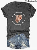 Women'WB shield Cartoon Cat Graphic Print Round Neck Tee, Fashion Casual Short Sleeve T-shirt, Ladies Summer TNF for...