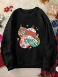 Women'WB shield Cartoon Christmas Print Drop Shoulder Sweatshirt, Casual Long Sleeve Round Neck Pullover for Daily Wear,...