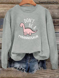 Women'WB shield Cartoon Dinosaur Graphic Print Crew Neck Sweatshirt, Casual Drop Shoulder Long Sleeve Pullover, Women'WB...