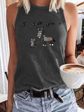 Women'WB shield Cartoon Donkey Graphic Print Round Neck Tank Top, Casual Sleeveless Top for Summer, Ladies TNF for Daily...