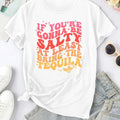 Women'WB shield Cartoon Drinks & Letter Print Round Neck Graphic Tee, Vintage Trendy Casual Short Sleeve T-shirt for...