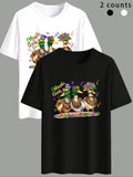 Women'WB shield Cartoon Duck Print Round Neck Tee, Casual Fashion Short Sleeve T-shirt for Daily Wear, Ladies TNF for...