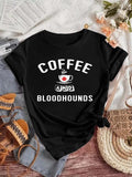 Women'WB shield Cartoon FOG & Letter Print Round Neck Tee, Casual Graphic Short Sleeve T-Shirt, Ladies Spiky hair...