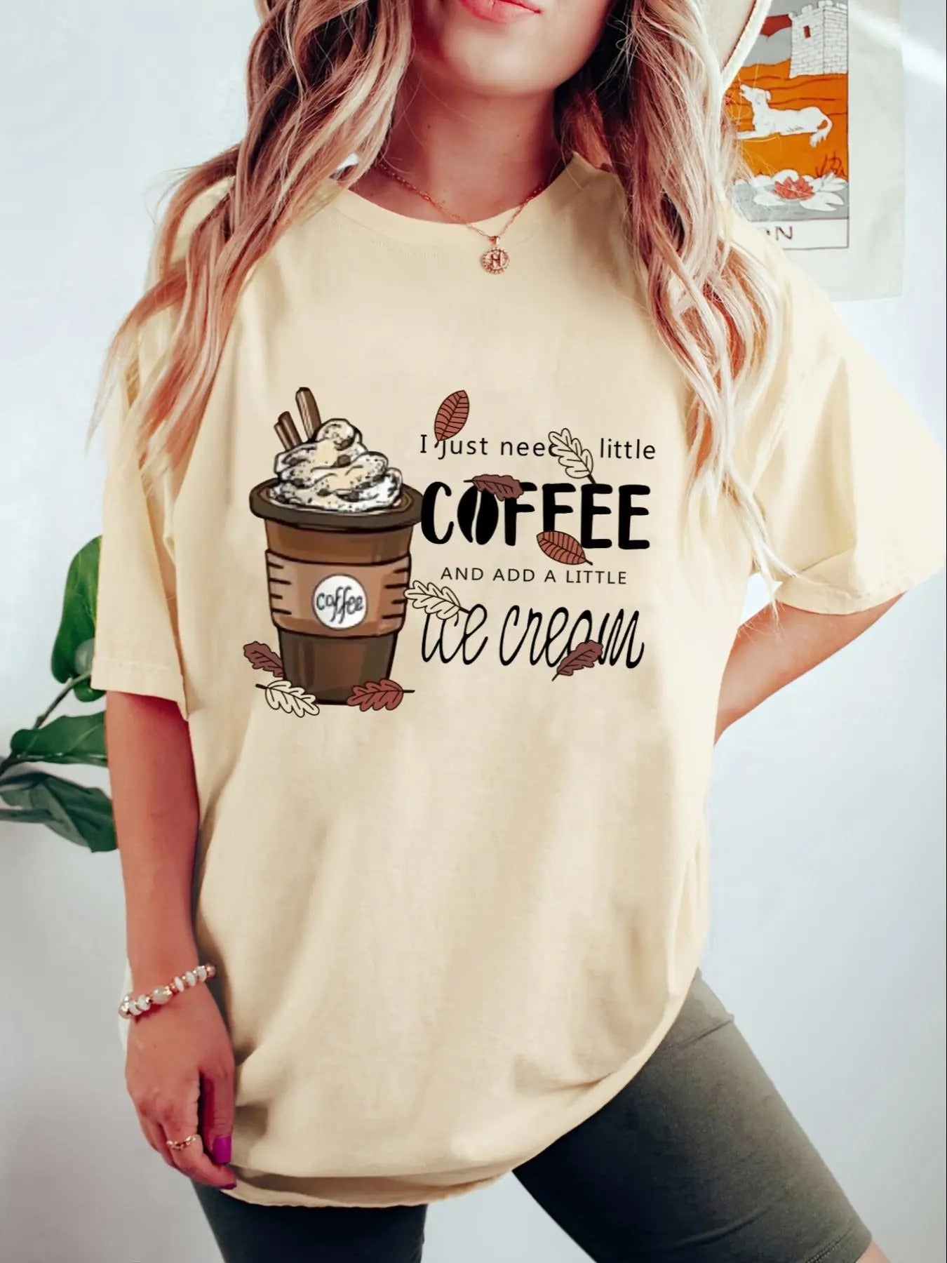 Women'WB shield Cartoon FOG & Letter Print Round Neck Tee, Fashion Casual Graphic Drop Shoulder Half Sleeve Crew Neck...