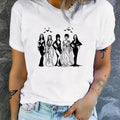 Women'WB shield Cartoon Figure & Bat Print Round Neck Tee, Fashion Casual Short Sleeve T-Shirt for Daily Wear, Ladies TNF...