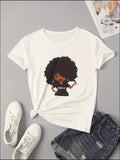 Women'WB shield Cartoon Figure Print Round Neck Tee, Summer TNF Women, Casual Letter Graphic Crew Neck T-shirt for Summer...