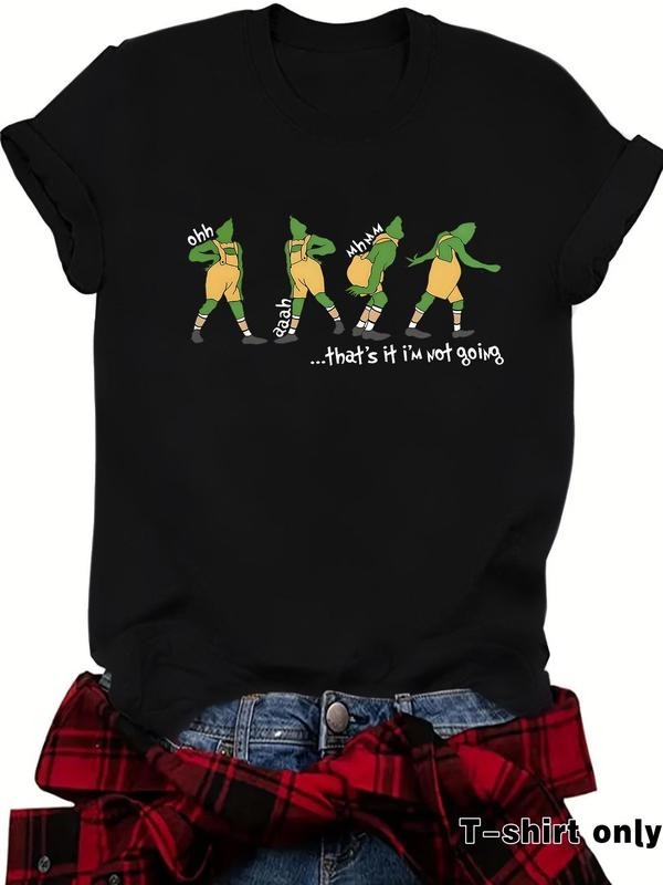 Women'WB shield Cartoon Frog Graphic Print Round Neck Tee, Fashion Casual Short Sleeve T-shirt, Ladies Summer TNF for...