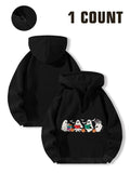 Women'WB shield Cartoon Ghost Print Half Zip Up Hoodie, Fashion Casual Long Sleeve Hooded Sweatshirt for Daily Holiday...