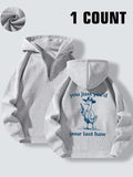 Women'WB shield Cartoon Goose & Letter Print Half Zip Up Hoodie, Casual Long Sleeve Hooded Sweatshirt for Fall & Winter,...
