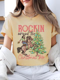 Women'WB shield Cartoon Graphic Letters Print Round Neck Tee, Fashion Casual Short Sleeve T-shirt for Daily Holiday...