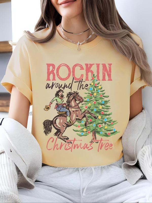 Women'WB shield Cartoon Graphic Letters Print Round Neck Tee, Fashion Casual Short Sleeve T-shirt for Daily Holiday...