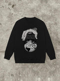 Women'WB shield Cartoon Graphic Print Round Neck Sweatshirt, Fashion Casual Long Sleeve Pullover, Women'WB shield Top for...