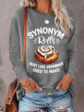 Women'WB shield Cartoon Graphic Print Round Neck T-shirt, Fashion Casual Long Sleeve Tee, Women'WB shield Top for Daily...