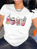 Women'WB shield Cartoon Graphic Print Round Neck Tee, Fashion Casual Short Sleeve T-shirt, Ladies Summer TNF for Daily...