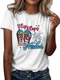 Women'WB shield Cartoon Graphic Print Round Neck Tee, Fashion Casual Short Sleeve T-shirt, Ladies Summer TNF for Daily...
