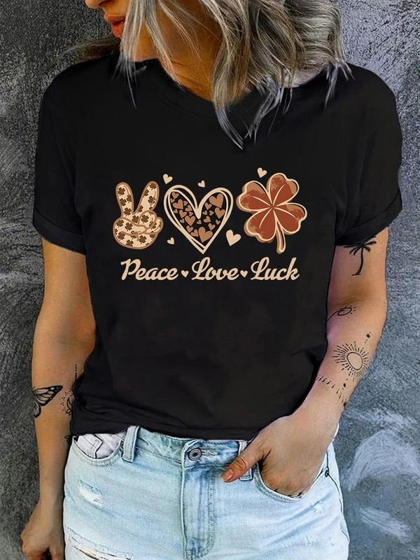 Women'WB shield Cartoon Graphic Print Round Neck Tee, Fashion Casual Short Sleeve T-shirt, Ladies Summer TNF for Daily...