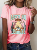 Women'WB shield Cartoon Graphic Print Round Neck Tee, Fashion Casual Short Sleeve T-shirt, Ladies Summer TNF for Daily...