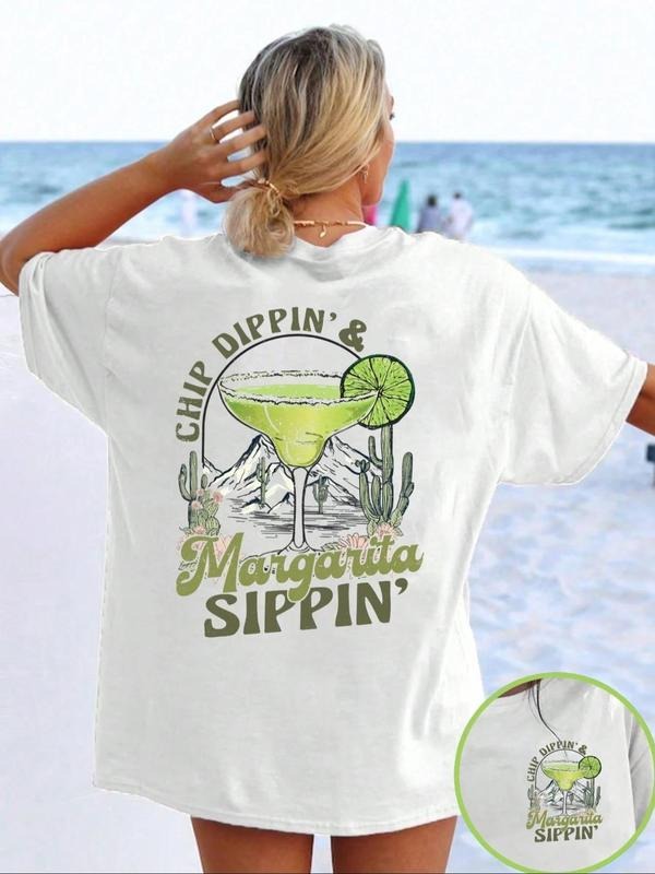Women'WB shield Cartoon Graphic Print Round Neck Tee, Fashion Casual T-shirt for Daily Holiday Vacation Outdoor Wear,...