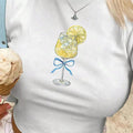 Women'WB shield Cartoon Lemon Print Round Neck Tee, Fashion Casual Crew Neck T-Shirt for Daily Holiday Vacation Outdoor...