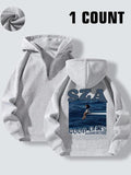 Women'WB shield Cartoon Letter & Picture Print Half Zip Hoodie, Fashion Casual Hooded Sweatshirt for Daily Wear, Women...