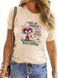 Women'WB shield Cartoon Letter Graphic Print Round Neck Tee, Casual Short Sleeve Crew Neck T-shirt for Summer, Fashion...