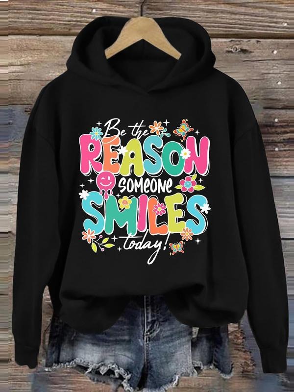 Women'WB shield Cartoon Letter Print Drop Shoulder Hoodie, Fashion Casual Hooded Sweatshirt for Daily Holiday Outdoor...