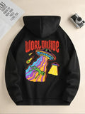 Women'WB shield Cartoon Letter Print Hoodie, Casual Comfy Pullover Hooded Sweatshirt for Daily Wear, Women'WB shield TNF...