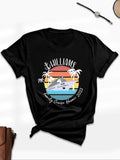 Women'WB shield Cartoon Letter Print Round Neck Graphic Tee, Vacation Casual Short Sleeve T-Shirt for Daily Wear, Ladies...