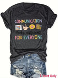 Women'WB shield Cartoon Letter Print Round Neck Graphic Tee, Vintage Trendy Casual Short Sleeve T-shirt for Daily Wear,...