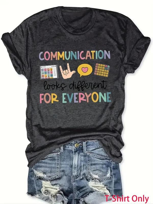 Women'WB shield Cartoon Letter Print Round Neck Graphic Tee, Vintage Trendy Casual Short Sleeve T-shirt for Daily Wear,...