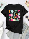 Women'WB shield Cartoon Letter Print Round Neck Tee, Casual Short Sleeve Graphic T-shirt, Ladies Summer TNF for Daily...