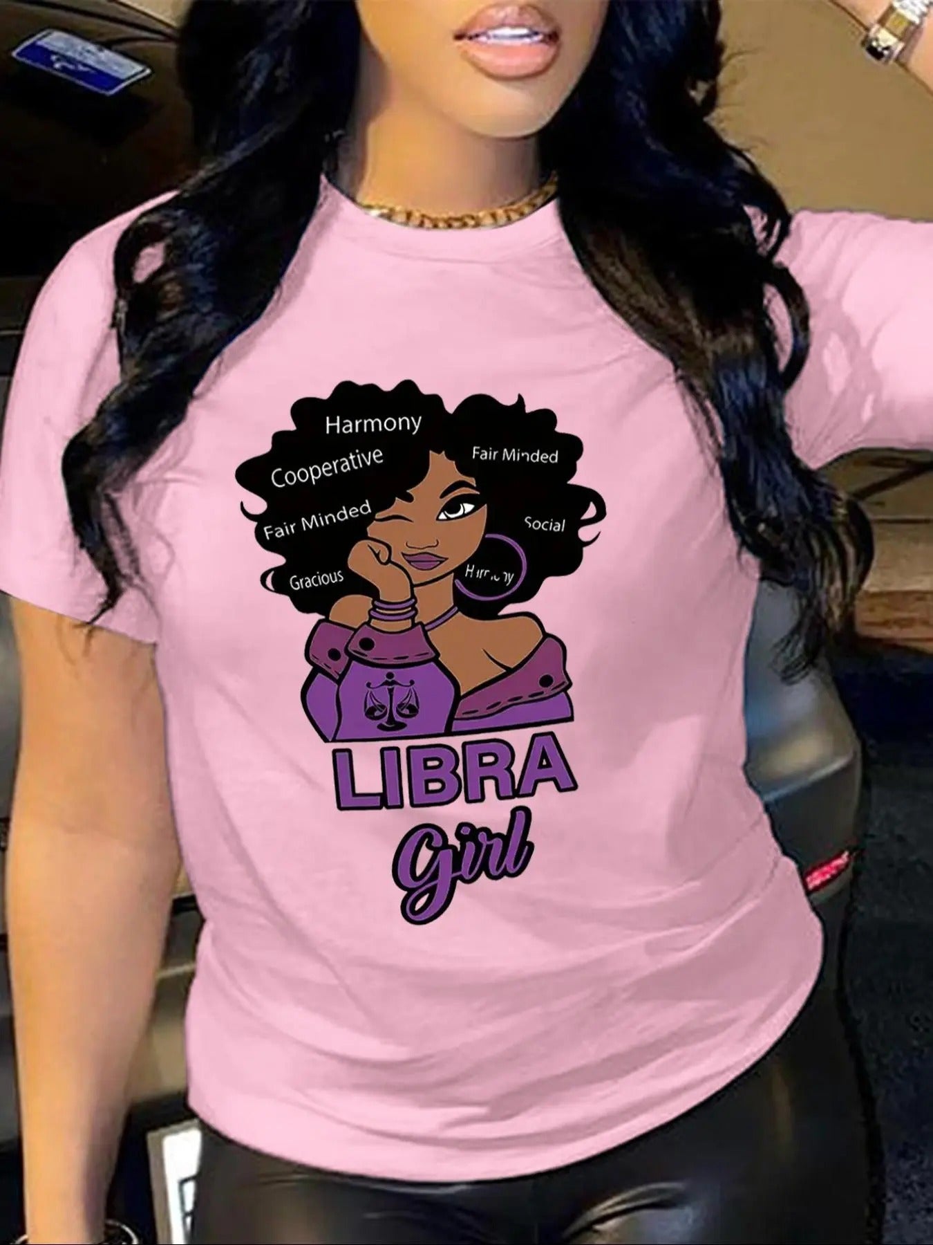 Women'WB shield Cartoon Libra Round Neck Graphic Tee, Fashion Casual Short Sleeve T-shirt for Daily Wear, Ladies TNF for...