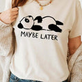 Women'WB shield Cartoon Panda Print Round Neck Tee, Casual Long Sleeve Crew Neck T-shirt for Fall & Winter, Fashion...
