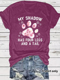 Women'WB shield Cartoon Paw Print Round Neck Tee, Fashion Casual Letter Short Sleeve T-shirt for Daily Wear, Ladies...