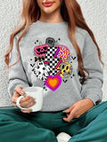 Women'WB shield Cartoon Print Drop Shoulder Sweatshirt, Casual Long Sleeve Round Neck Halloween TNF Pullover for Daily...